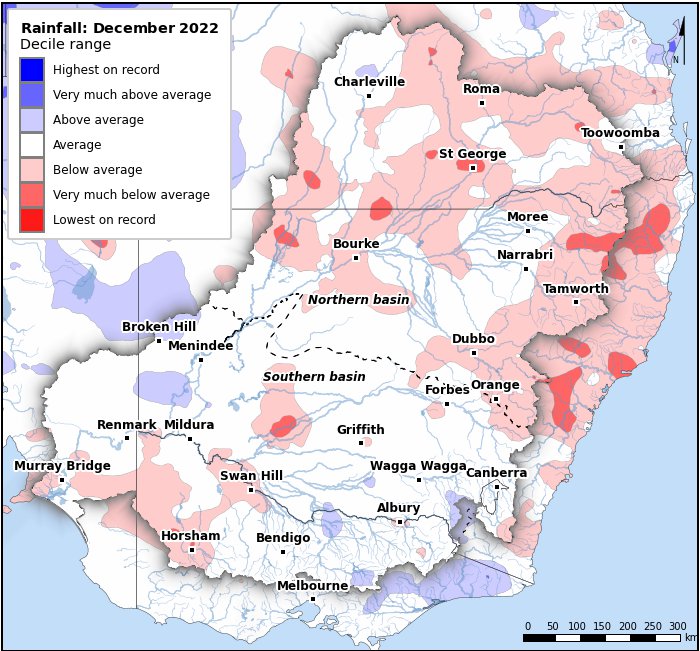 Rainfall deciles: December 2022
