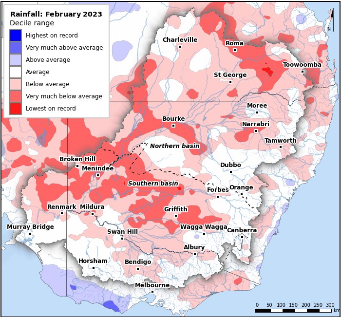 Rainfall deciles: February 2023