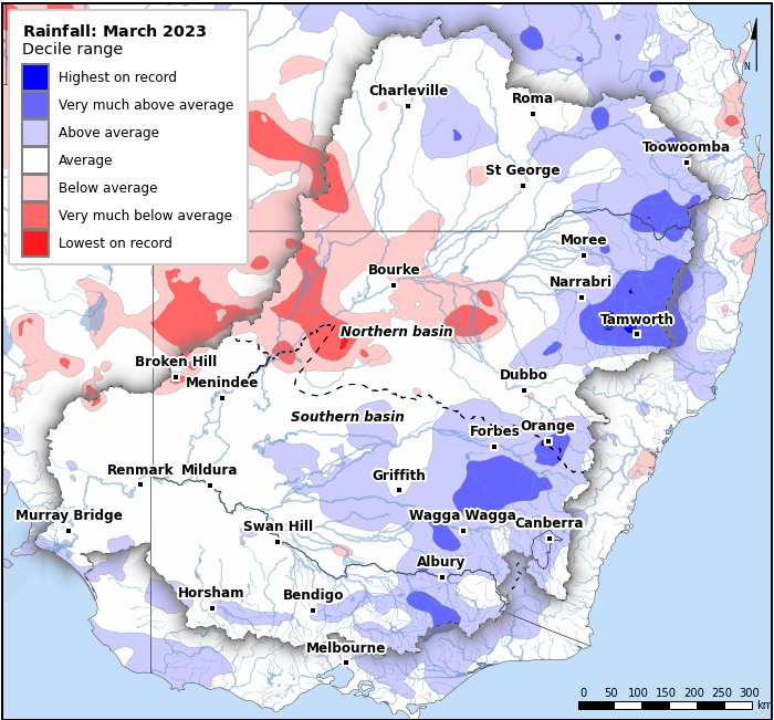 Rainfall deciles: March 2023