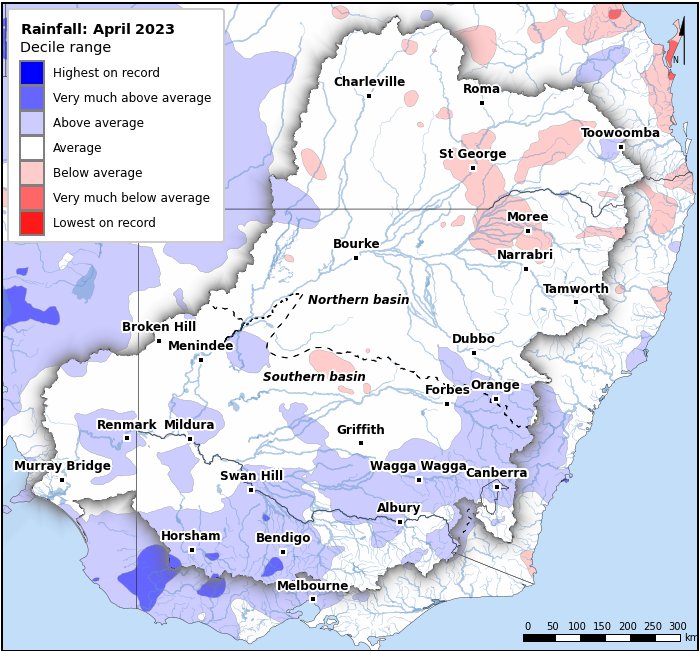 Rainfall deciles: April 2023
