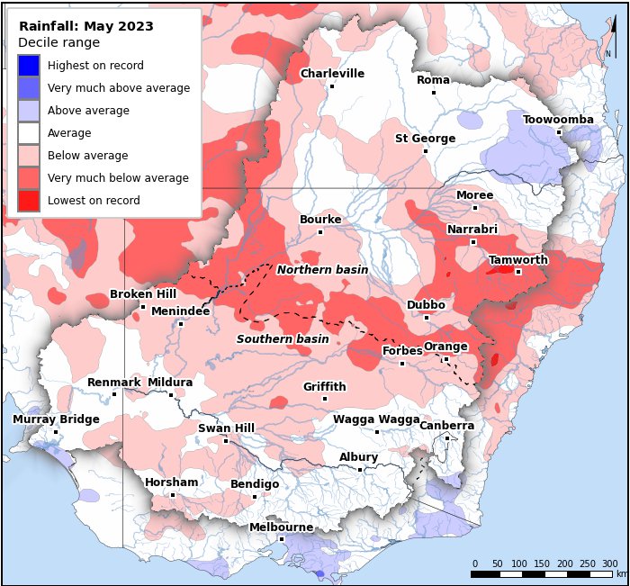 Rainfall deciles: May 2023
