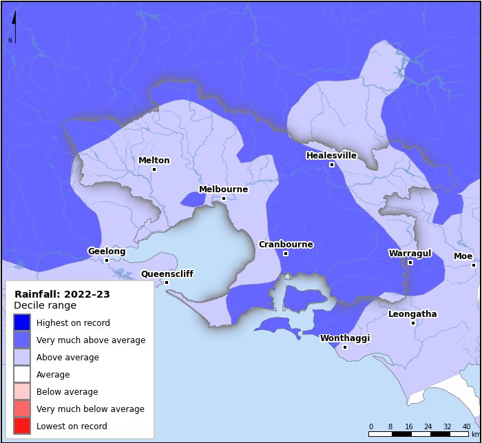 Rainfall deciles: July 2022–June 2023