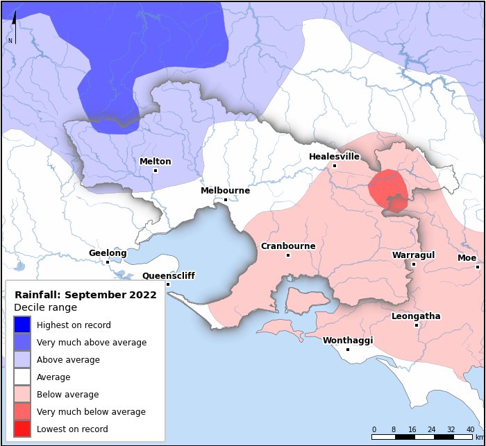 Rainfall deciles: September 2022