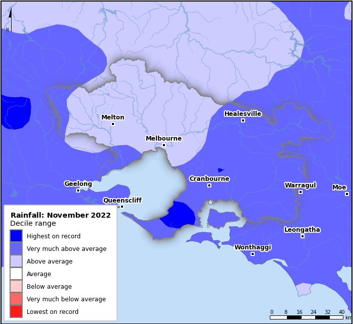 Rainfall deciles: November 2022