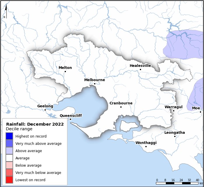 Rainfall deciles: December 2022