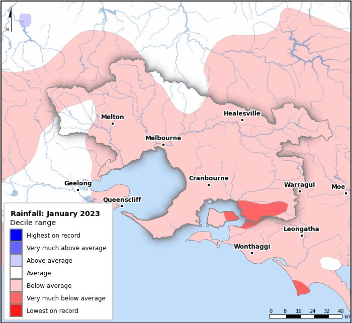 Rainfall deciles: January 2023