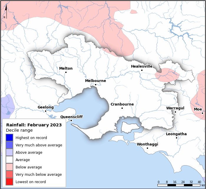 Rainfall deciles: February 2023