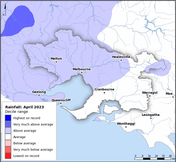 Rainfall deciles: April 2023