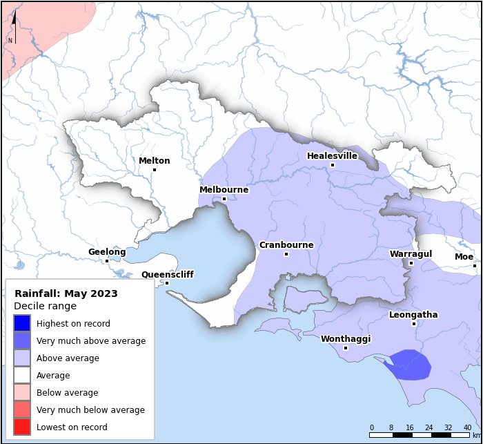 Rainfall deciles: May 2023