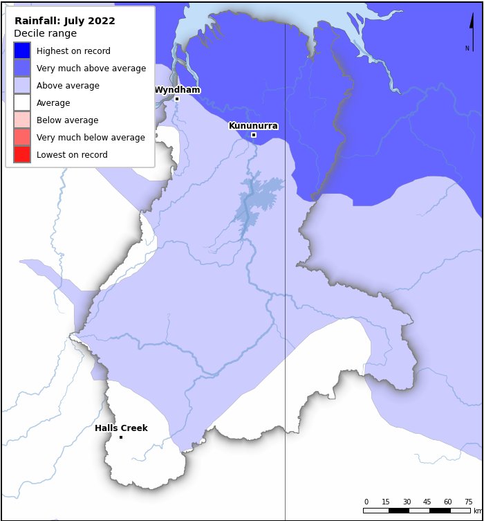 Rainfall deciles: July 2022
