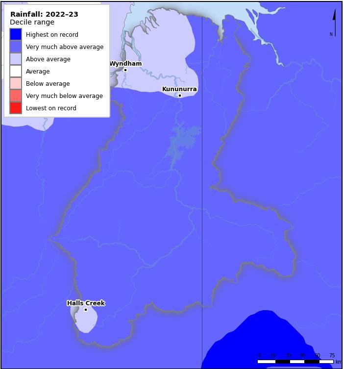 Rainfall deciles: July 2022–June 2023