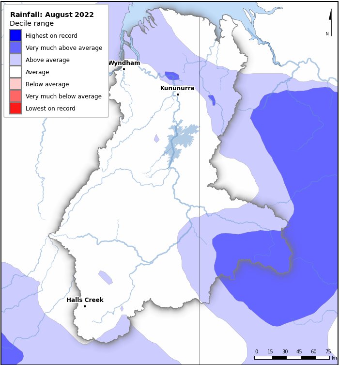 Rainfall deciles: August 2022