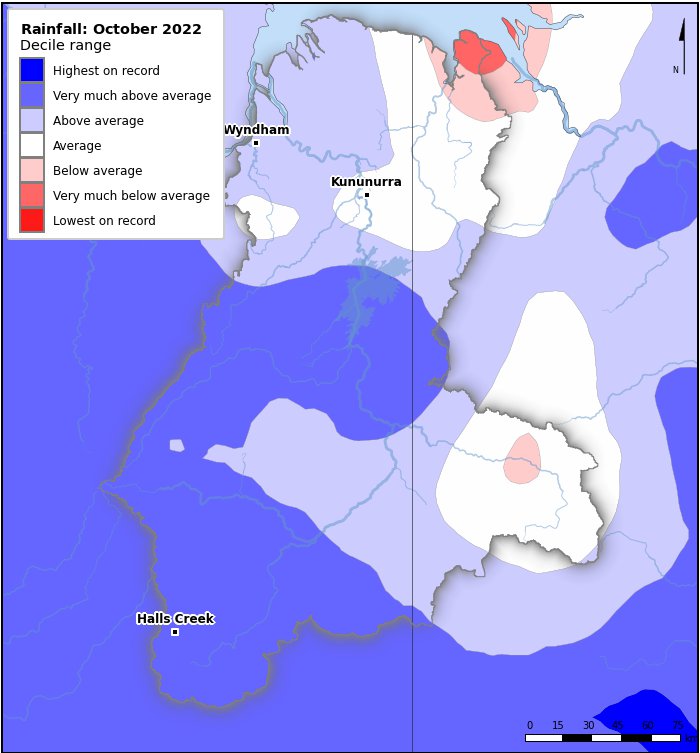 Rainfall deciles: October 2022