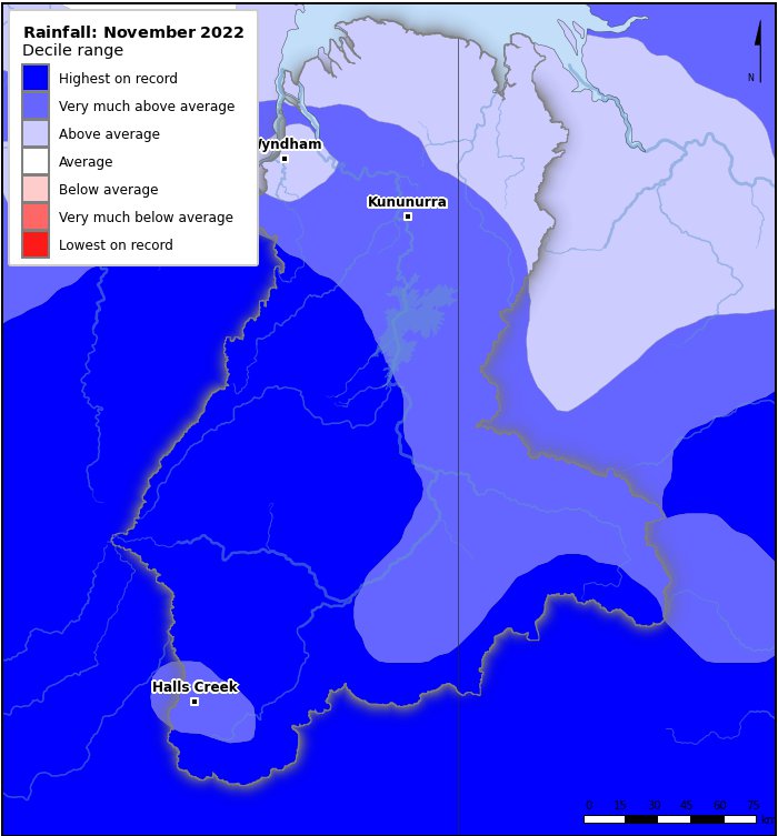 Rainfall deciles: November 2022
