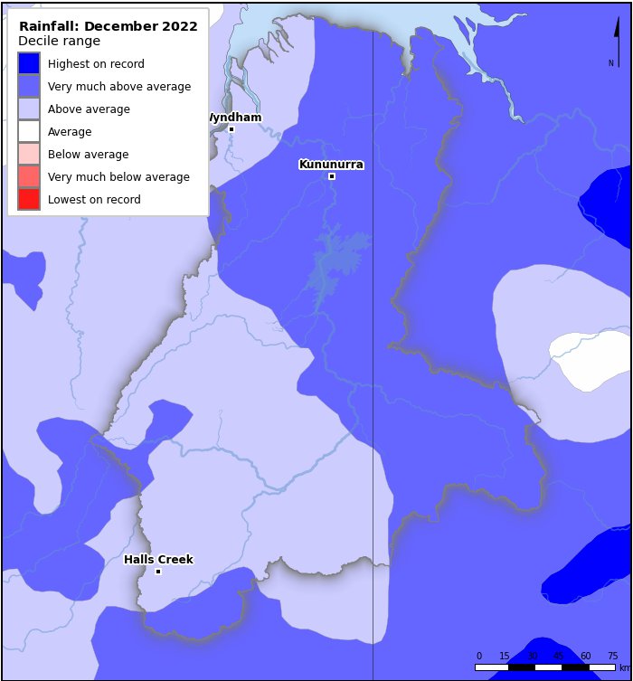 Rainfall deciles: December 2022