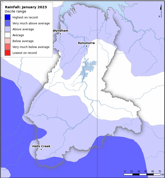 Rainfall deciles: January 2023