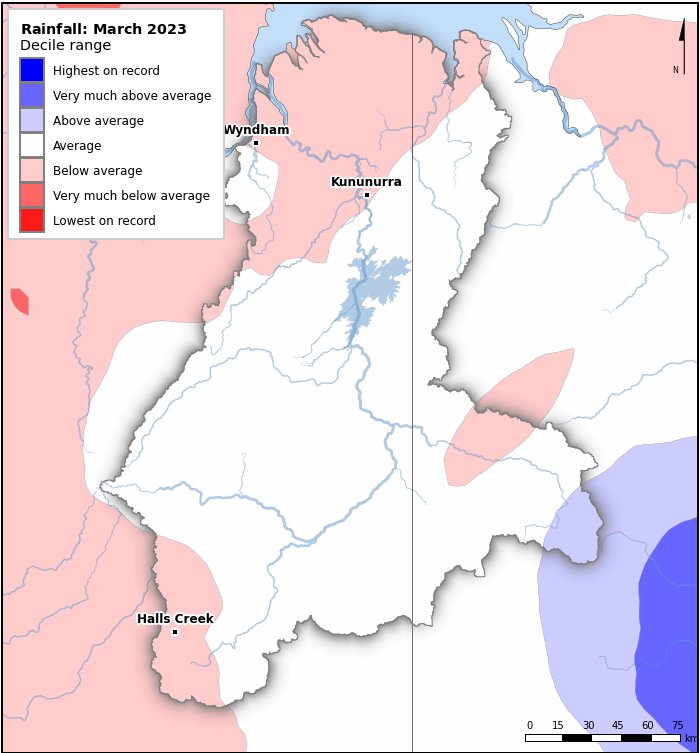 Rainfall deciles: March 2023