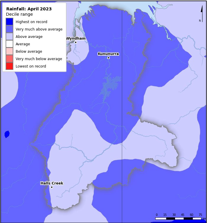 Rainfall deciles: April 2023