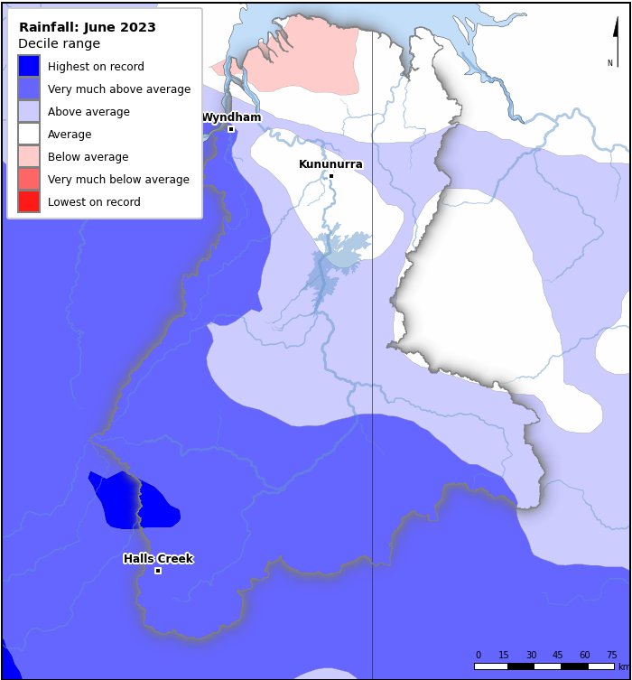 Rainfall deciles: June 2023
