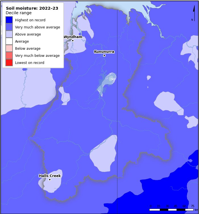 Soil moisture deciles: July 2022–June 2023