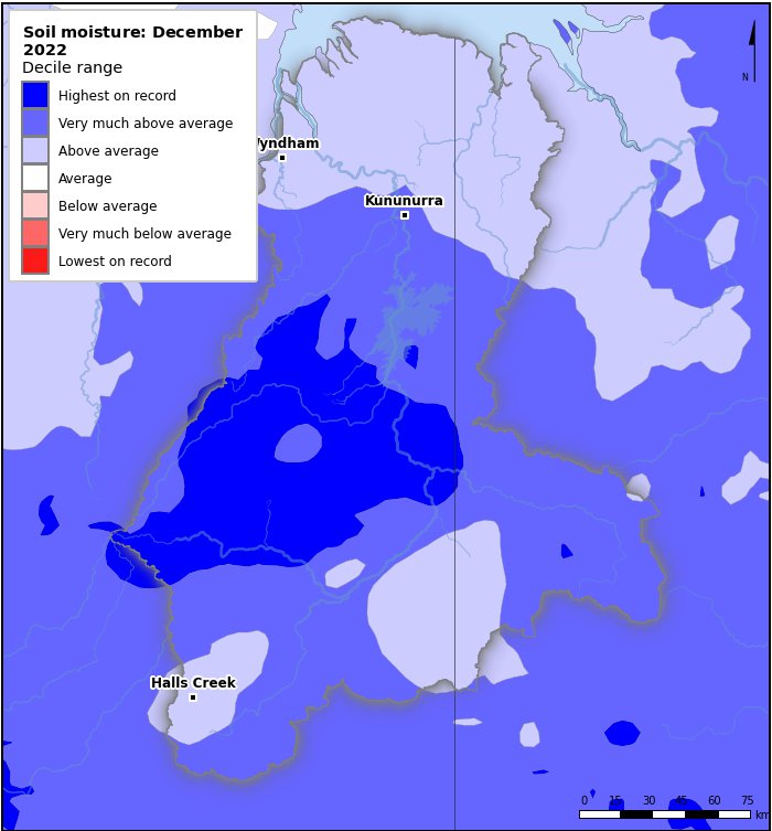 Soil moisture deciles: December 2022