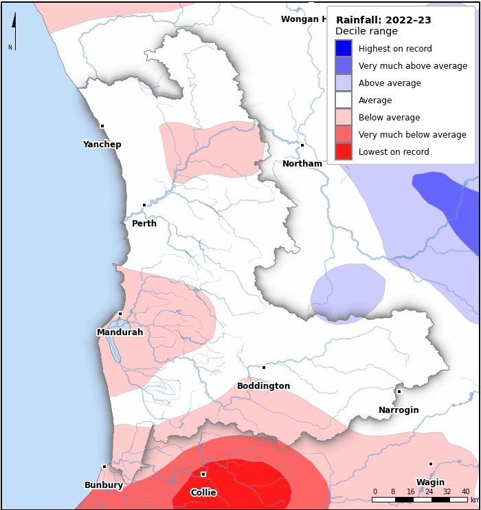 Rainfall deciles: July 2022–June 2023