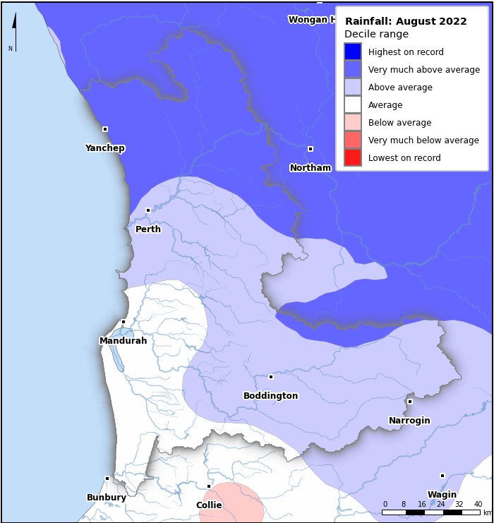 Rainfall deciles: August 2022