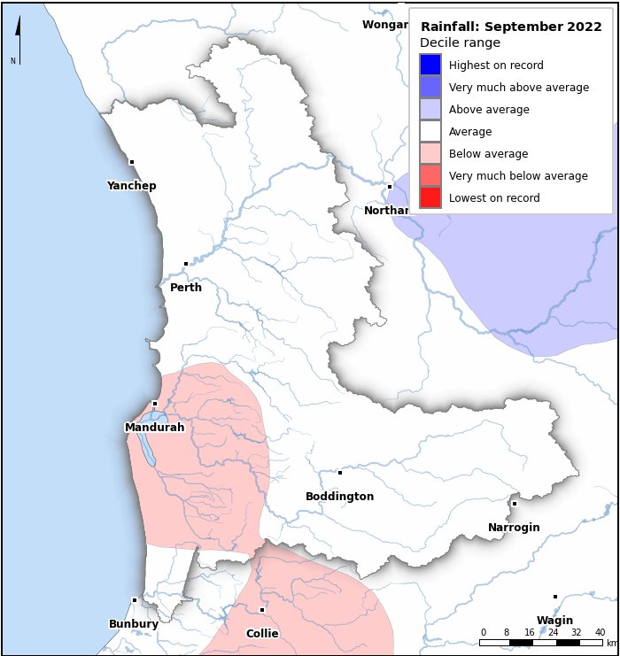 Rainfall deciles: September 2022