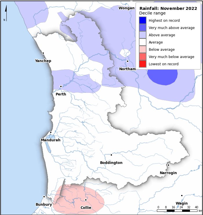 Rainfall deciles: November 2022