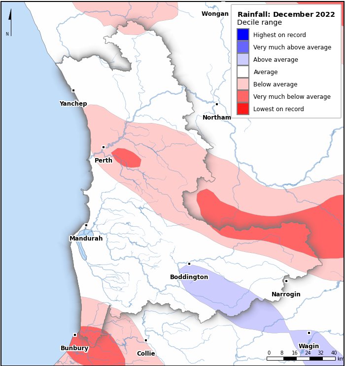 Rainfall deciles: December 2022