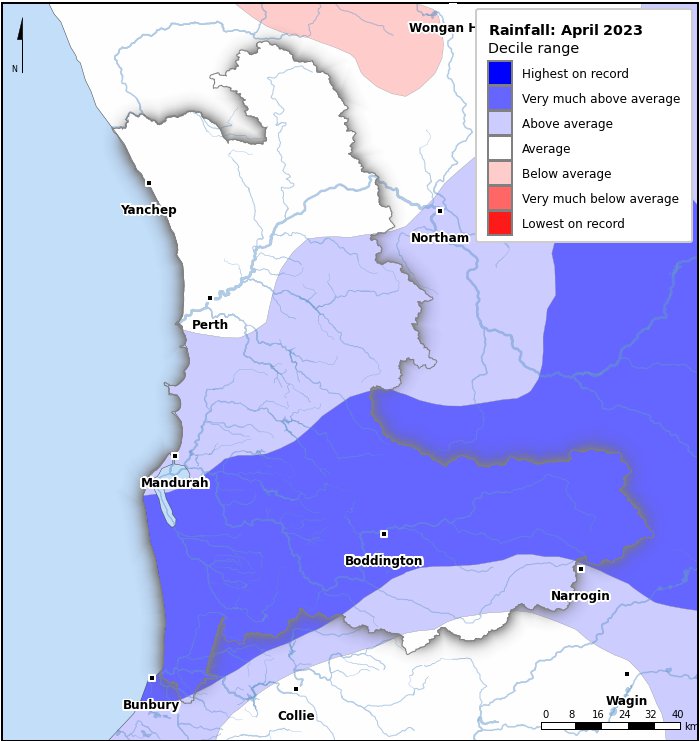 Rainfall deciles: April 2023