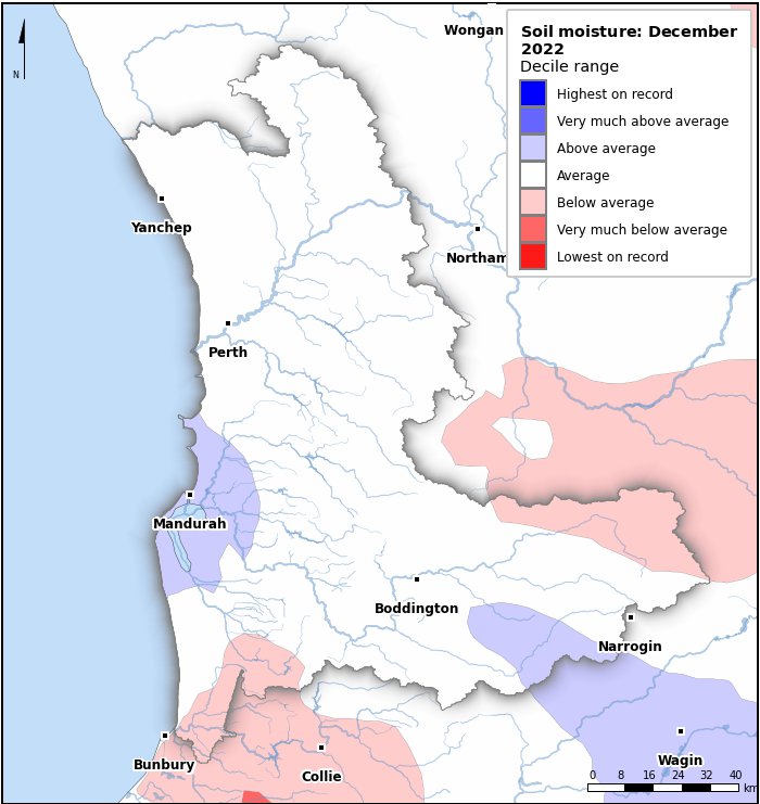 Soil moisture deciles: December 2022
