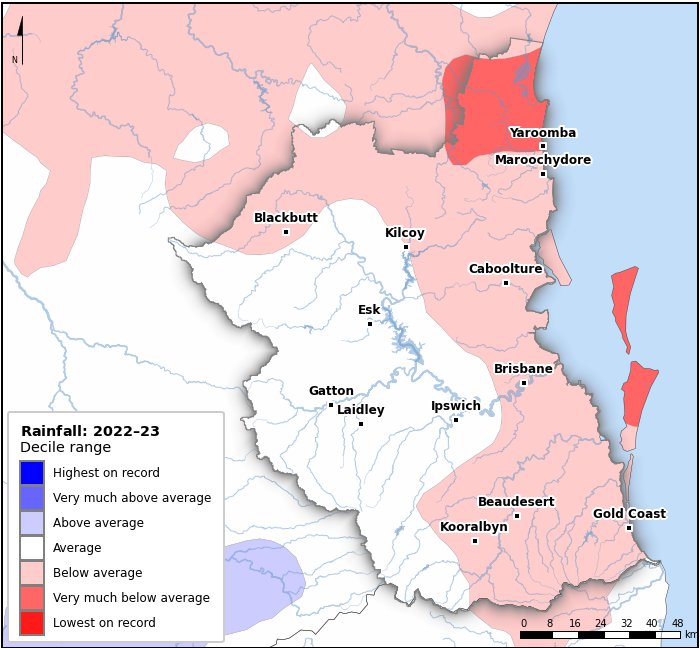 Rainfall deciles: July 2022–June 2023