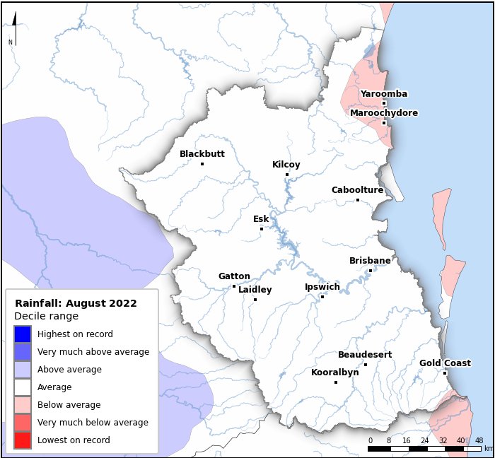 Rainfall deciles: August 2022