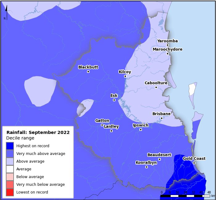 Rainfall deciles: September 2022