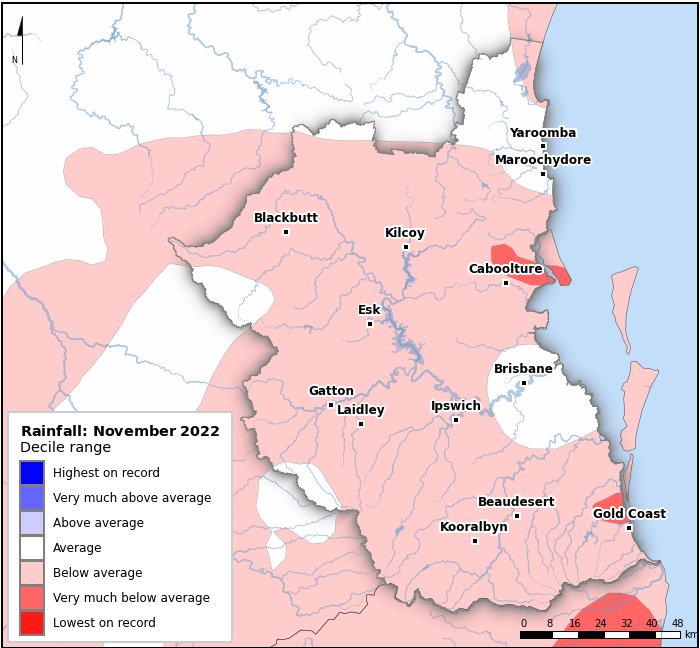 Rainfall deciles: November 2022