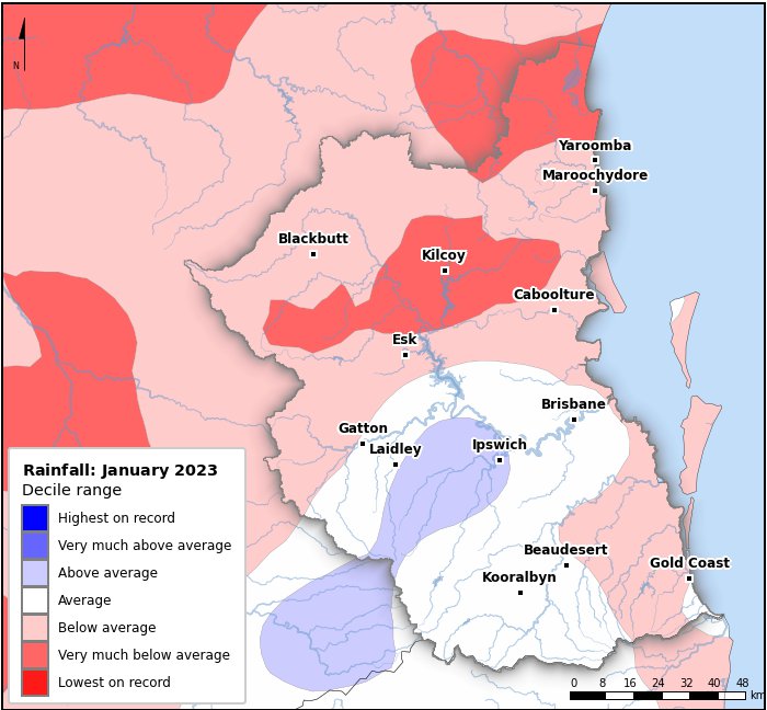 Rainfall deciles: January 2023