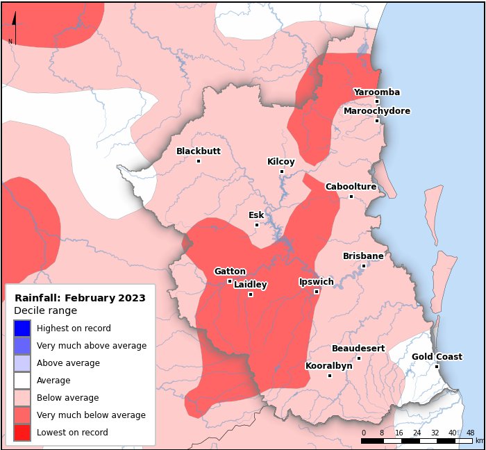 Rainfall deciles: February 2023