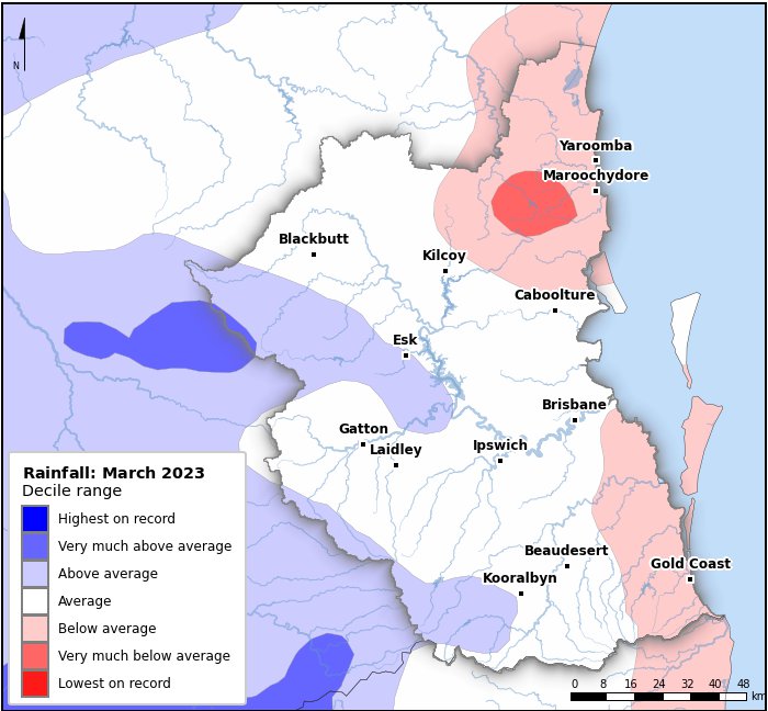 Rainfall deciles: March 2023
