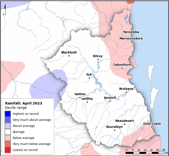 Rainfall deciles: April 2023