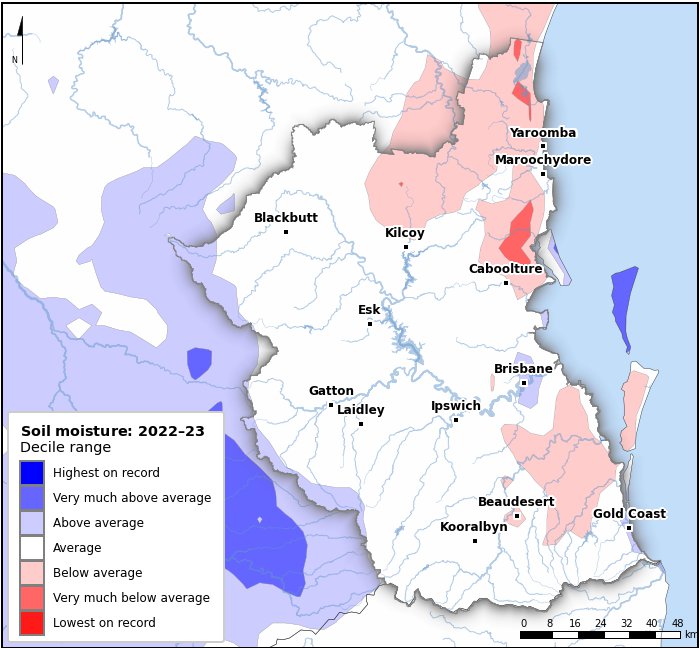 Soil moisture deciles: July 2022–June 2023