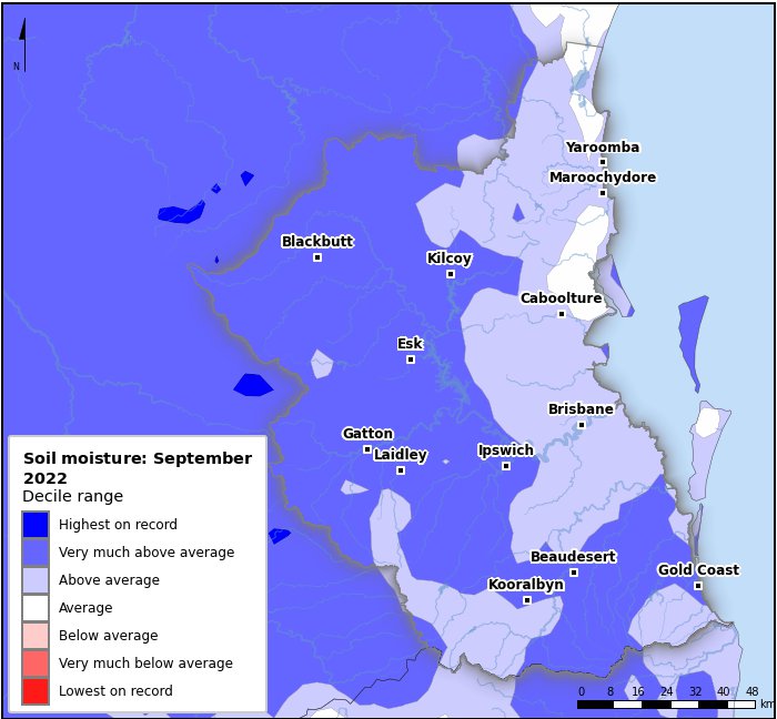 Soil moisture deciles: September 2022
