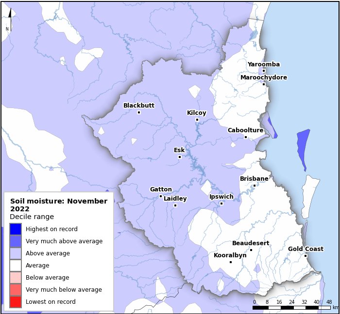 Soil moisture deciles: November 2022