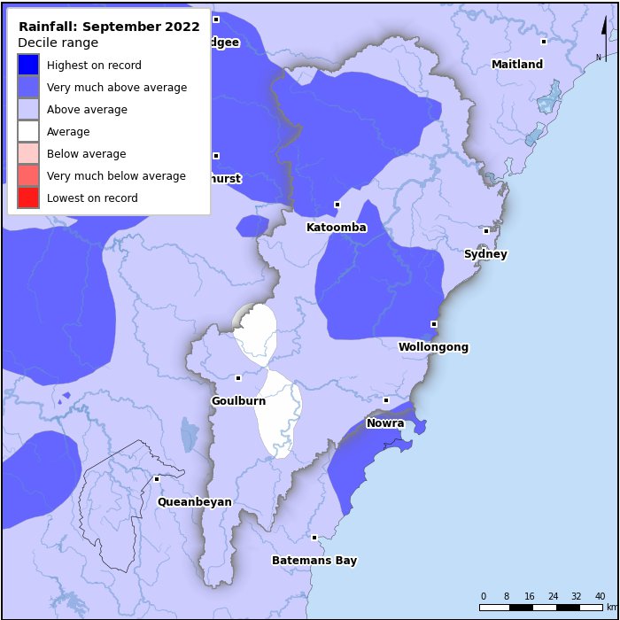 Rainfall deciles: September 2022