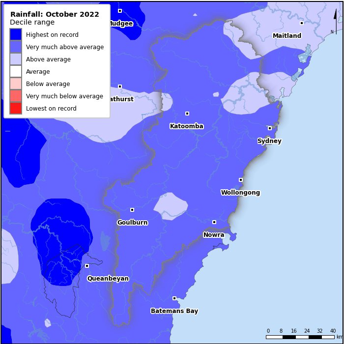 Rainfall deciles: October 2022