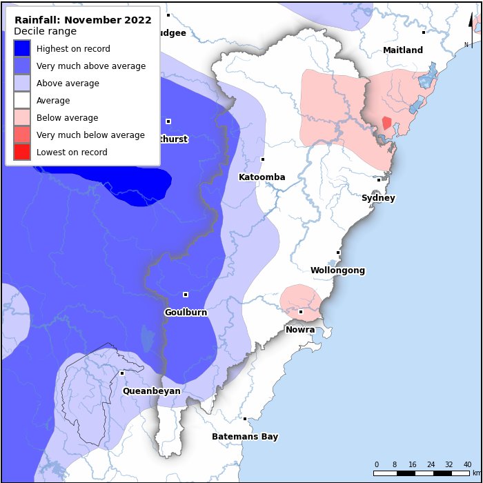 Rainfall deciles: November 2022