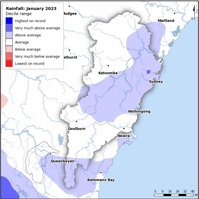 Rainfall deciles: January 2023