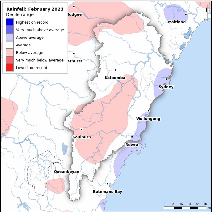 Rainfall deciles: February 2023