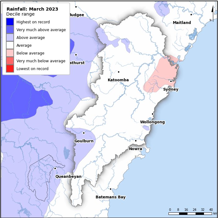 Rainfall deciles: March 2023
