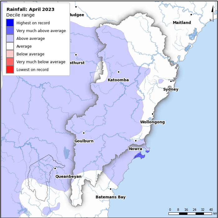 Rainfall deciles: April 2023